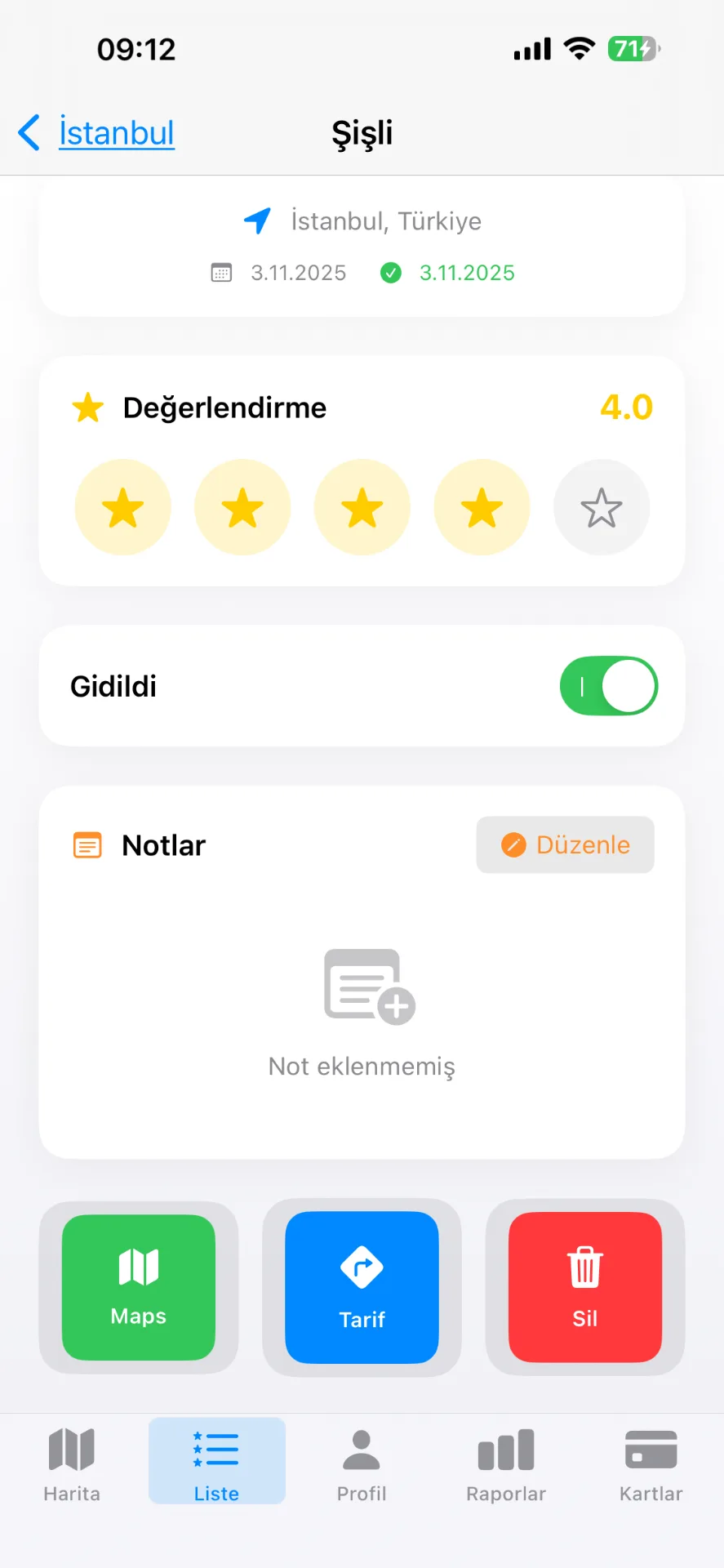 Seyatah Planlayıcı mobil ekran 2