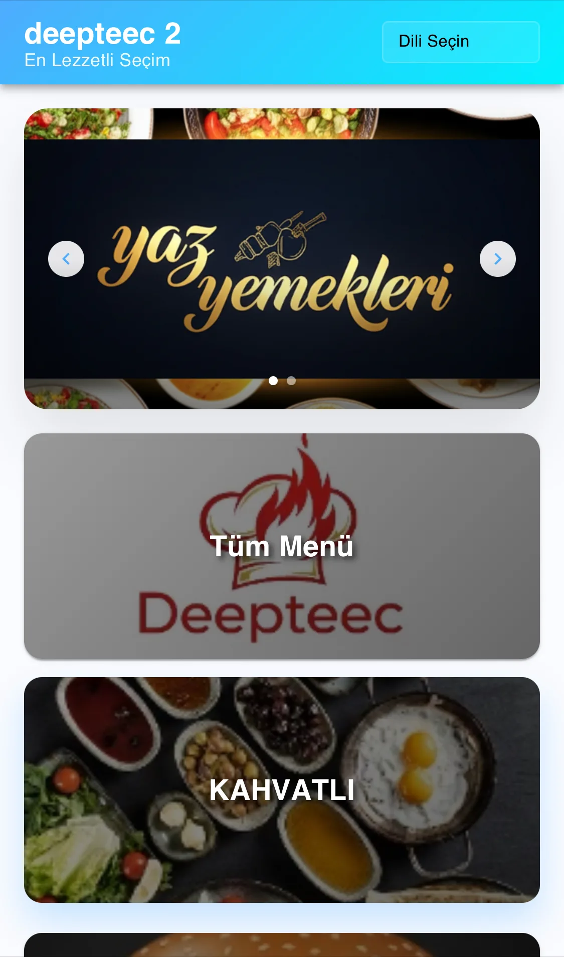Buqqe QR Menü mobil ekran 2