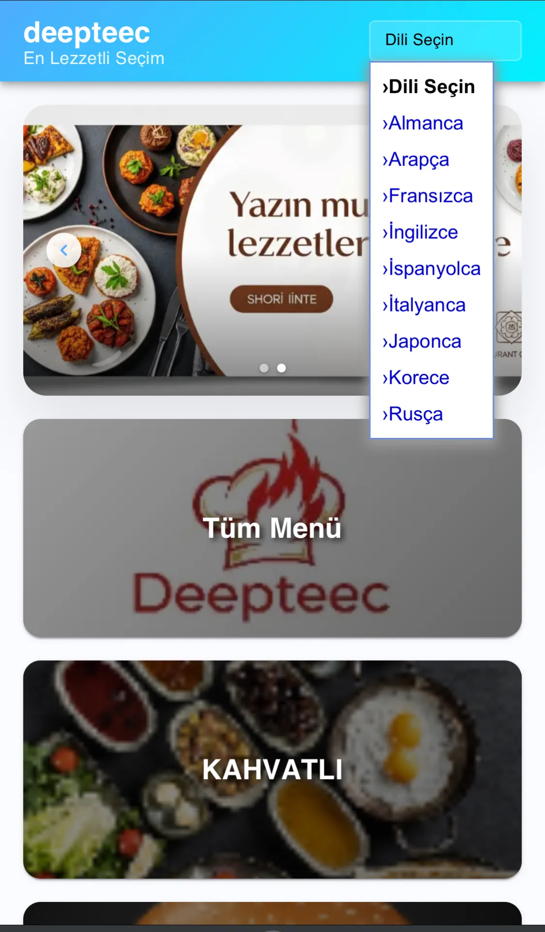 Buqqe QR Menü mobil ekran 3
