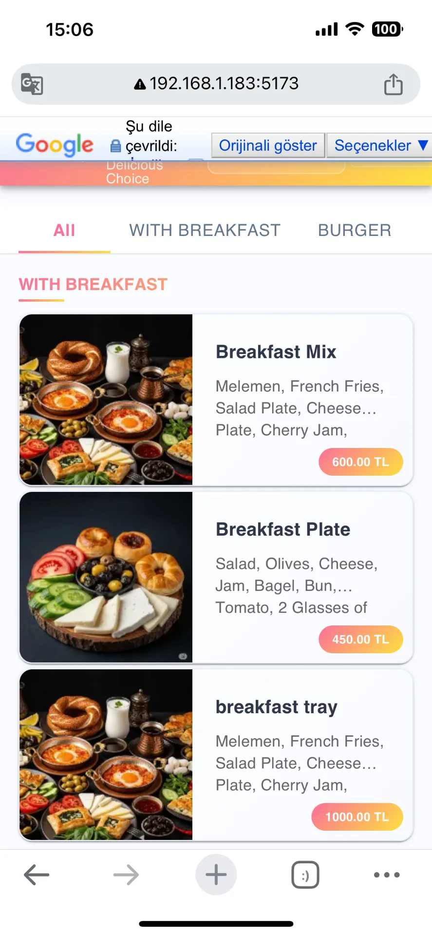 Buqqe QR Menü mobil ekran 4