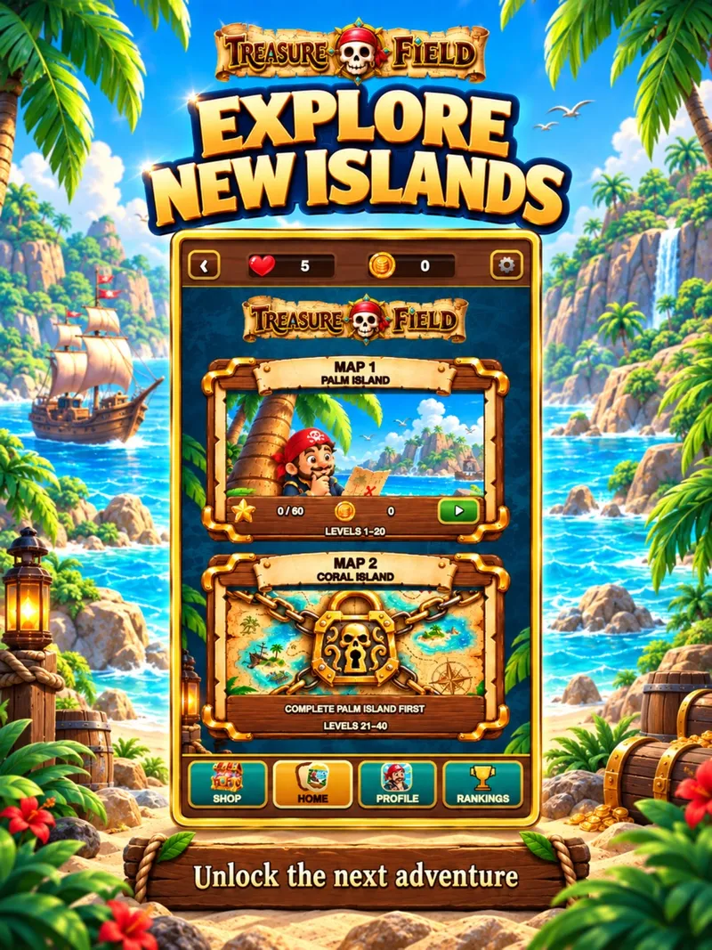 Treasure Field iPad adalar haritası
